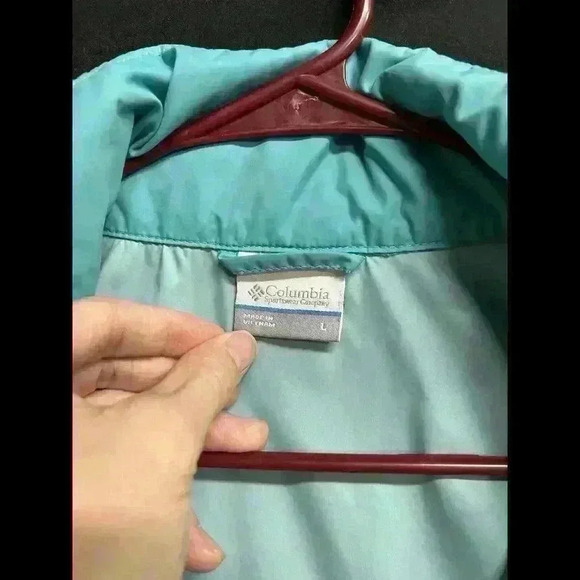 Columbia Hooded Windbreaker Jacket Womens Size Large Full Zip Teal - Picture 4 of 10